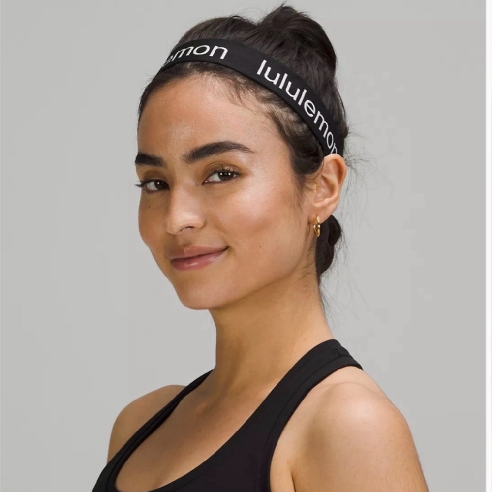 Lululemon Black and White Logo Headband